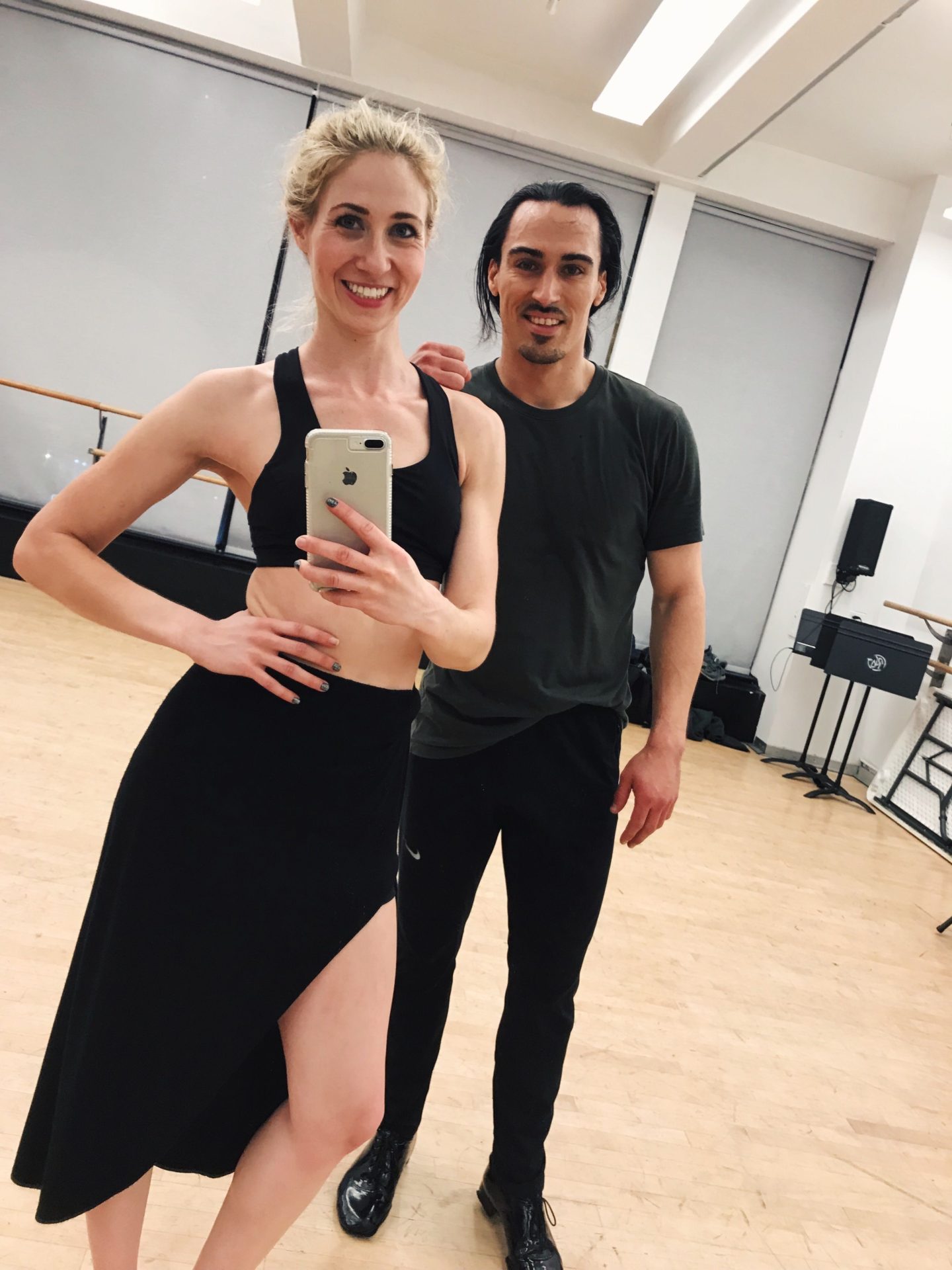 Post-auditions at Ripley Grier studios in New York dancers, Brielle Friedman and Hunter Houde
